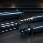 Illustrative welded, telescopic, tie rod and heavy duty hydraulic cylinders